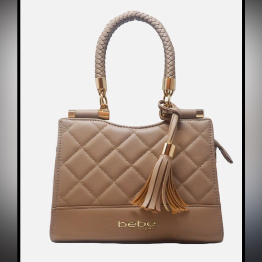 Bebe Quilted Blush Mini Bag with Tassels